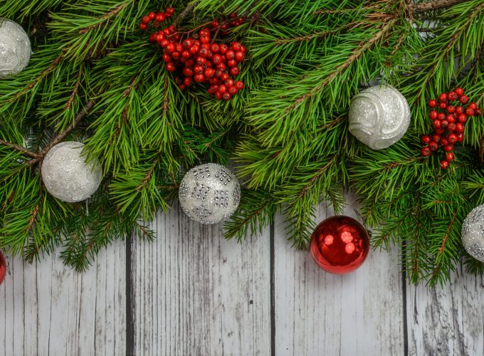 Wallpaper Christmas, New Year, toys, fir tree, 4k, Holidays 522487748